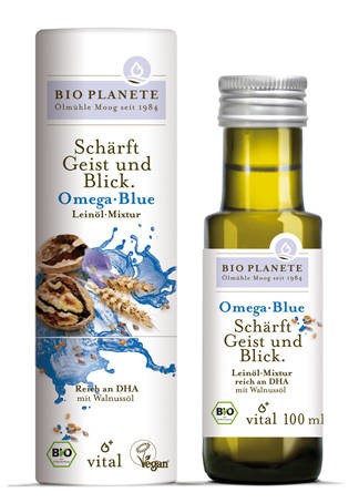 LOGO_Omega Blue Leinöl-Mixtur - Schärft Geist und Blick.