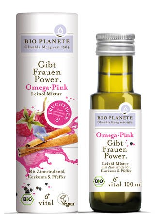 LOGO_Omega Pink Leinöl-Mixtur - besonders fruchtig im Geschmack.